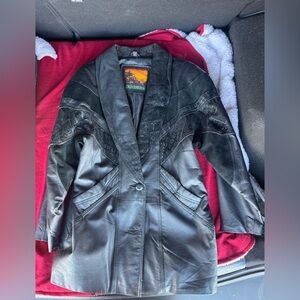 Elegant Black Leather Jacket for Women